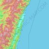 Topografische Karte Landkreis Hualien, Höhe, Relief