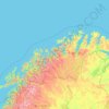Topografische Karte Troms og Finnmark, Höhe, Relief