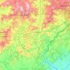 Topografische Karte Rabun County, Höhe, Relief
