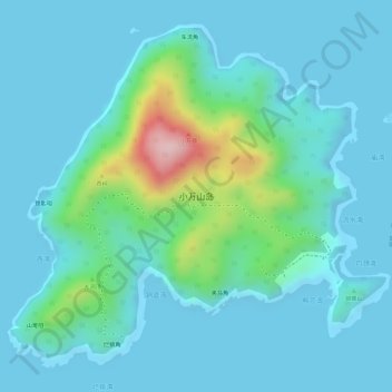 Topografische Karte 小万山岛, Höhe, Relief