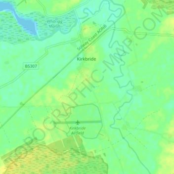 Topografische Karte Kirkbride, Höhe, Relief