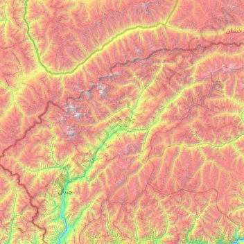 Topografische Karte Upper Chitral District, Höhe, Relief