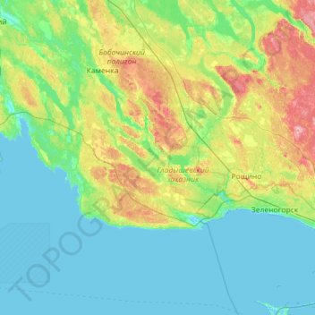 Topografische Karte Полянское сельское поселение, Höhe, Relief