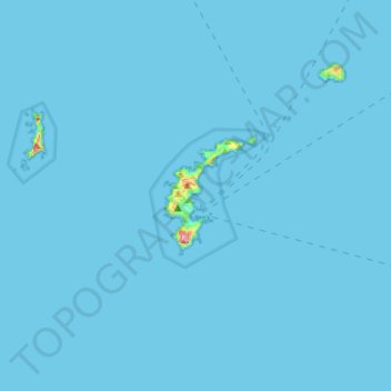 Topografische Karte Ponza, Höhe, Relief