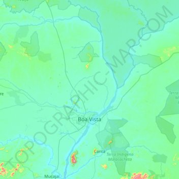 Topografische Karte Boa Vista, Höhe, Relief