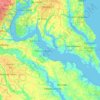 Topografische Karte Potomac River, Höhe, Relief