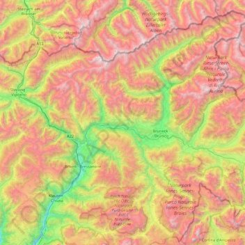 Topografische Karte 39030, Höhe, Relief
