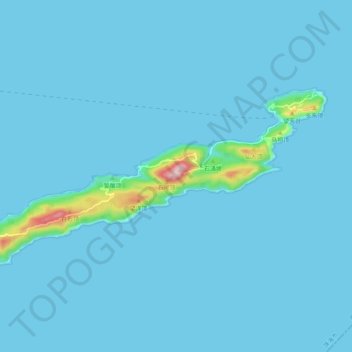 Topografische Karte 担杆岛, Höhe, Relief