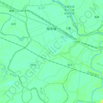 Topografische Karte 陶辛镇, Höhe, Relief