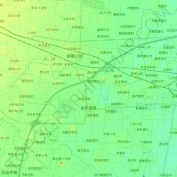 Topografische Karte 赵家圈镇, Höhe, Relief