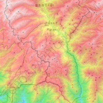 Topografische Karte 下亚东乡, Höhe, Relief