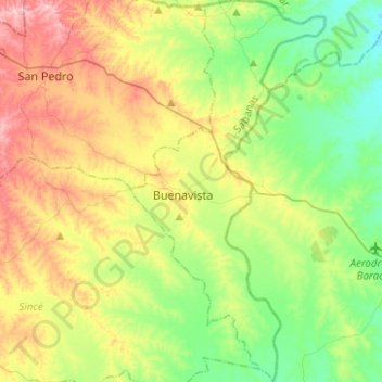 Topografische Karte Buenavista, Höhe, Relief