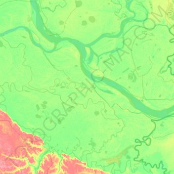 Topografische Karte сельское поселение Зайцева Речка, Höhe, Relief