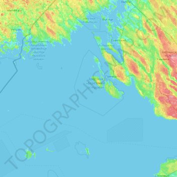 Topografische Karte Приморское городское поселение, Höhe, Relief