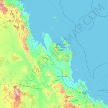 Topografische Karte Livingstone Shire, Höhe, Relief