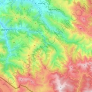 Topografische Karte Mendive, Höhe, Relief