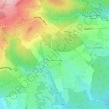 Topografische Karte Websweiler, Höhe, Relief