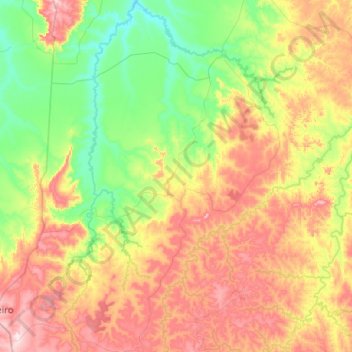 Topografische Karte Olhos D'Água do Oeste, Höhe, Relief