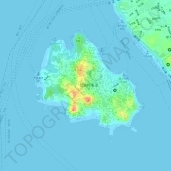 Topografische Karte 鼓浪屿, Höhe, Relief