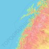 Topografische Karte Nordland, Höhe, Relief