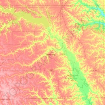Topografische Karte Appanoose County, Höhe, Relief