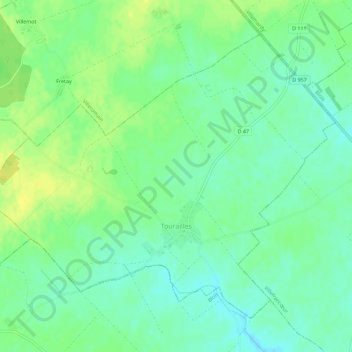 Topografische Karte Tourailles, Höhe, Relief