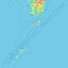 Topografische Karte Präfektur Kagoshima, Höhe, Relief