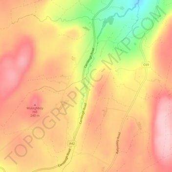 Topografische Karte Doonan, Höhe, Relief