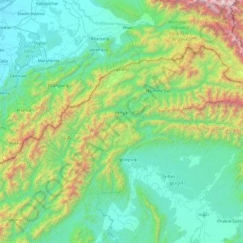 Topografische Karte နန်းယွန်း, Höhe, Relief