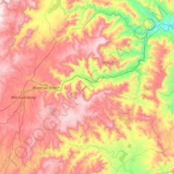 Topografische Karte Emakhazeni Ward 5, Höhe, Relief