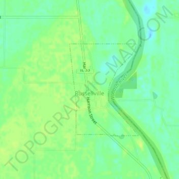 Topografische Karte Russellville, Höhe, Relief