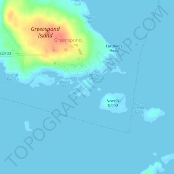 Topografische Karte Ship Island, Höhe, Relief