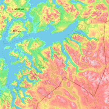 Topografische Karte Narvik, Höhe, Relief