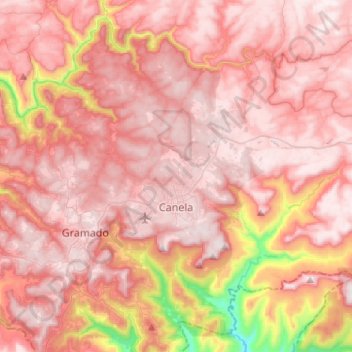 Topografische Karte Canela, Höhe, Relief