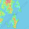 Topografische Karte Bruny Island, Höhe, Relief