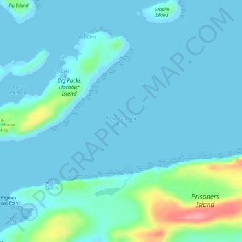 Topografische Karte Newfoundland Tickle, Höhe, Relief