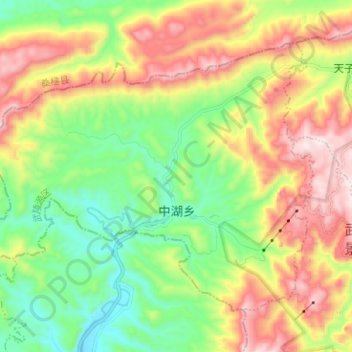 Topografische Karte 中湖乡, Höhe, Relief
