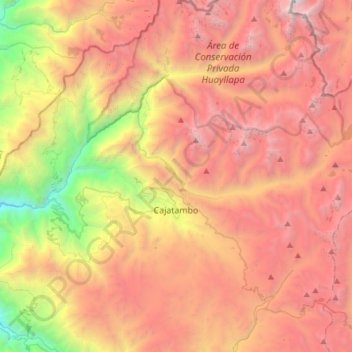 Topografische Karte Cajatambo, Höhe, Relief