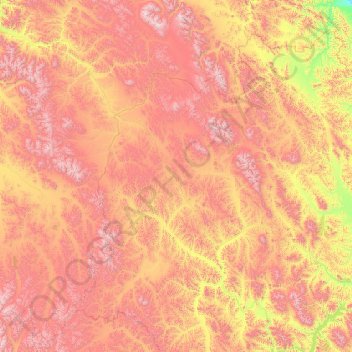Topografische Karte Сусуманский городской округ, Höhe, Relief
