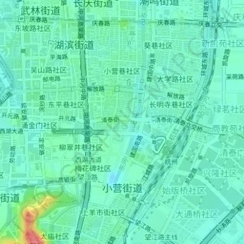 Topografische Karte 小营街道, Höhe, Relief