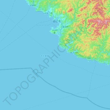 Topografische Karte Nishiumuro County, Höhe, Relief