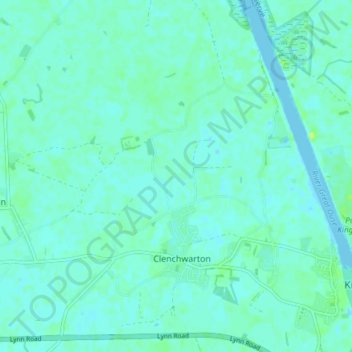 Topografische Karte Clenchwarton, Höhe, Relief