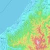 Topografische Karte Hakusan, Höhe, Relief