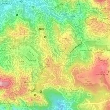 Topografische Karte Salud Mitra, Höhe, Relief