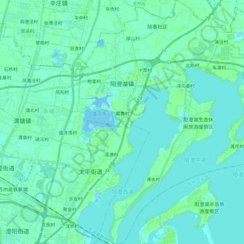 Topografische Karte 阳澄湖镇, Höhe, Relief