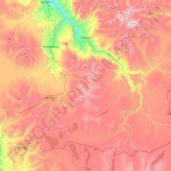 Topografische Karte Chipao, Höhe, Relief