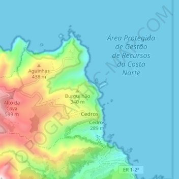 Topografische Karte Cedros, Höhe, Relief