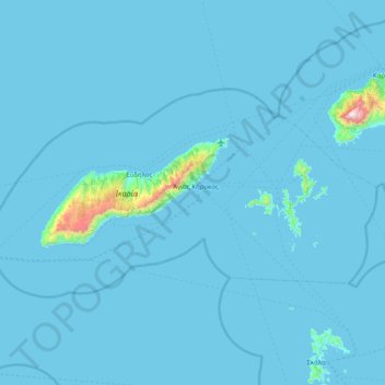 Topografische Karte Περιφερειακή Ενότητα Ικαρίας, Höhe, Relief