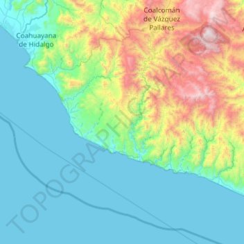 Topografische Karte Aquila, Höhe, Relief