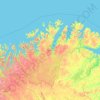 Topografische Karte Finnmark, Höhe, Relief